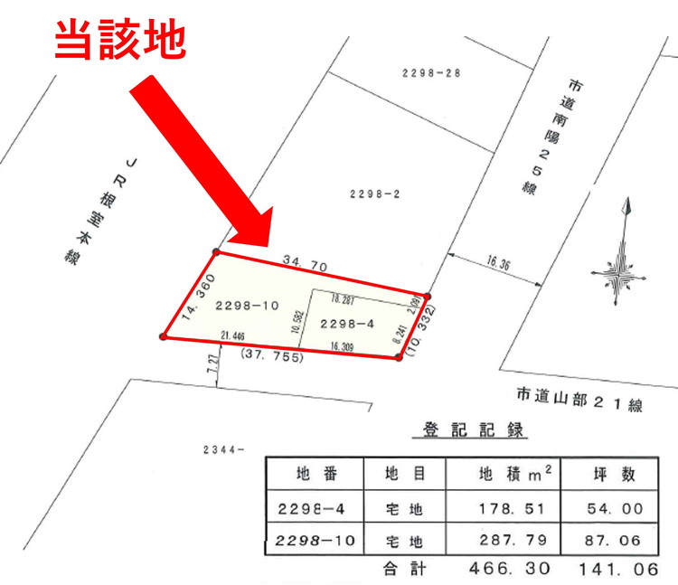 【売土地】富良野市山部南町２２９８番４，１０